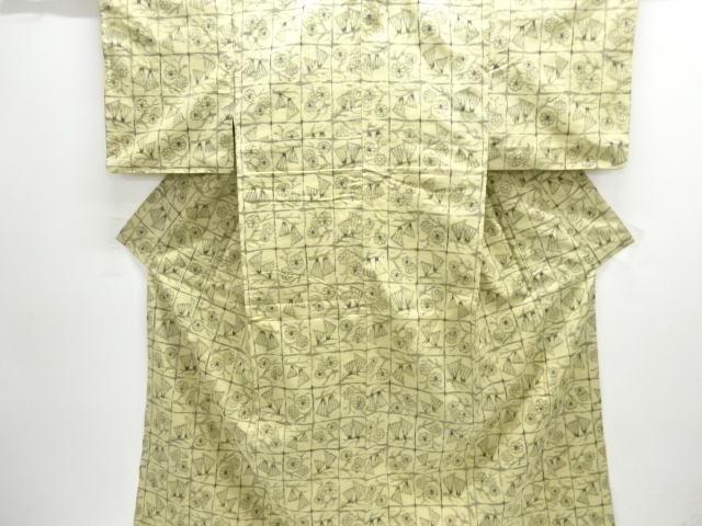 JAPANESE KIMONO / TSUMUGI / WOVEN GRID